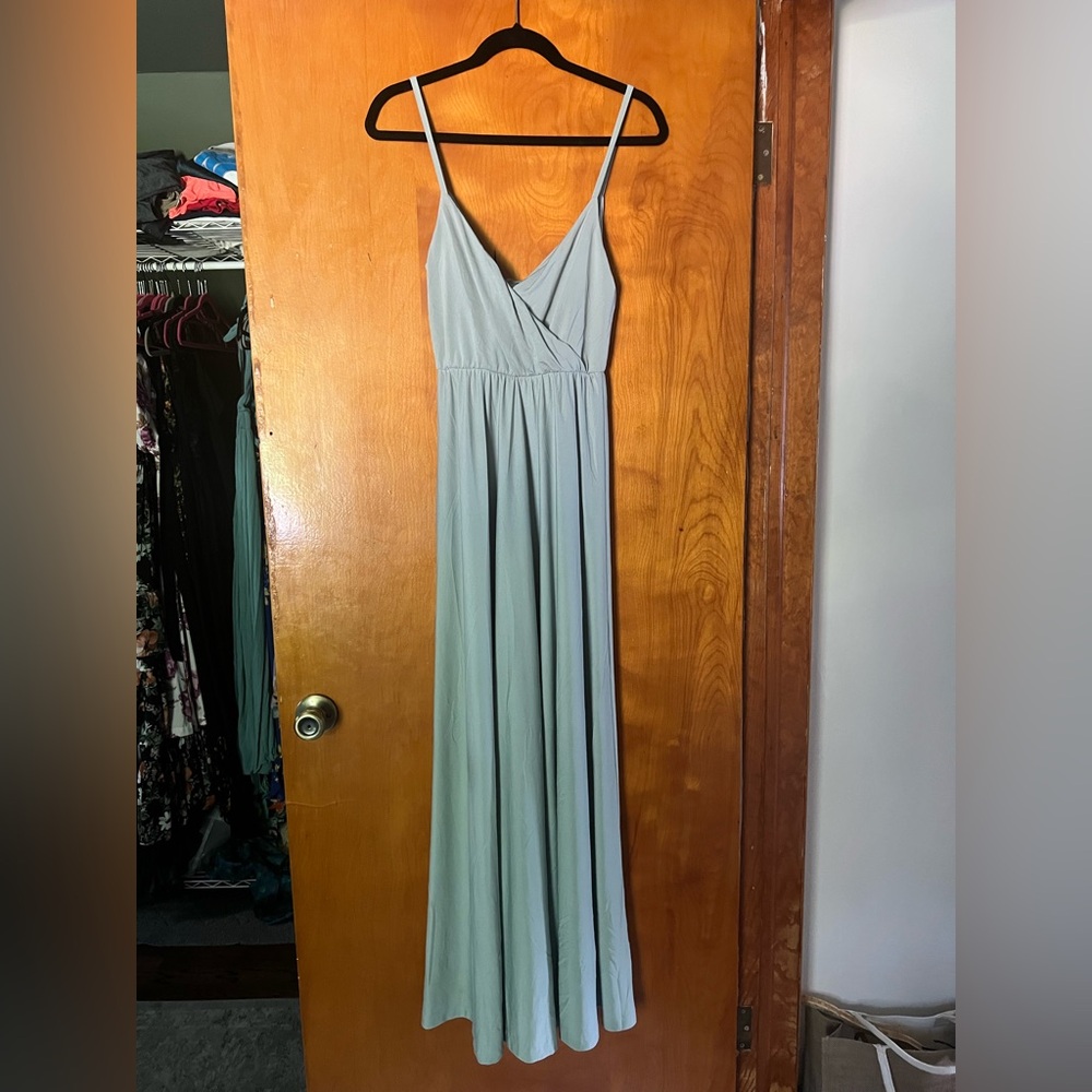 Elegant Light Blue Maxi Dress
